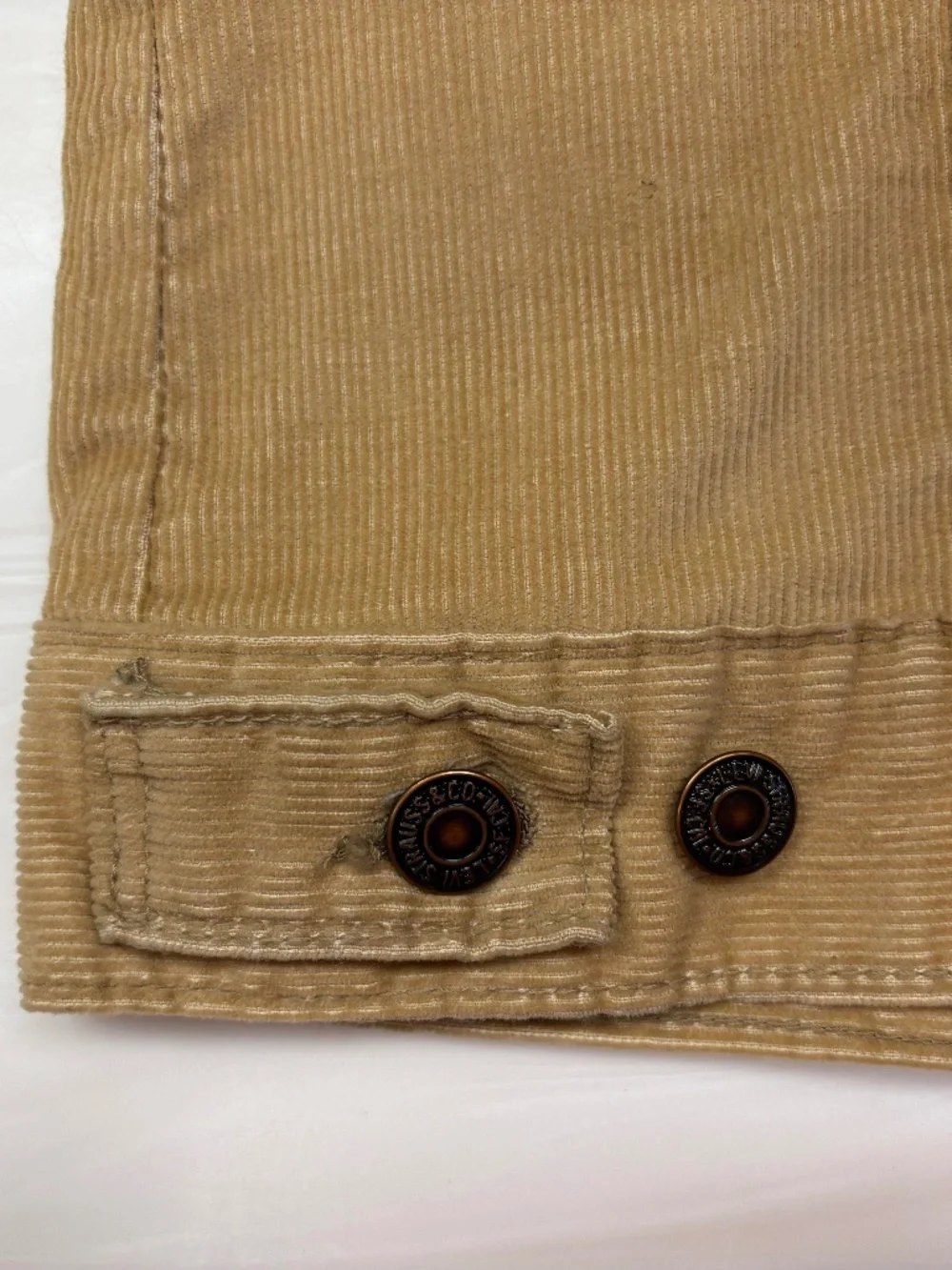 Vintage 70's Levi's Tan Corduroy Western Trucker Jacket Size 42 Made USA Pockets - Picture 12 of 13
